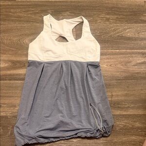 Lululemon Athletica White and Gray Tank Top